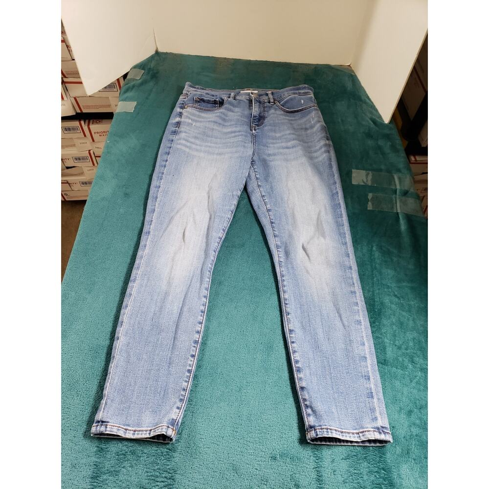 Loft Jeans Size 4 Womens Blue Denim Pants Ladies Mid Rise Skinny Cropped